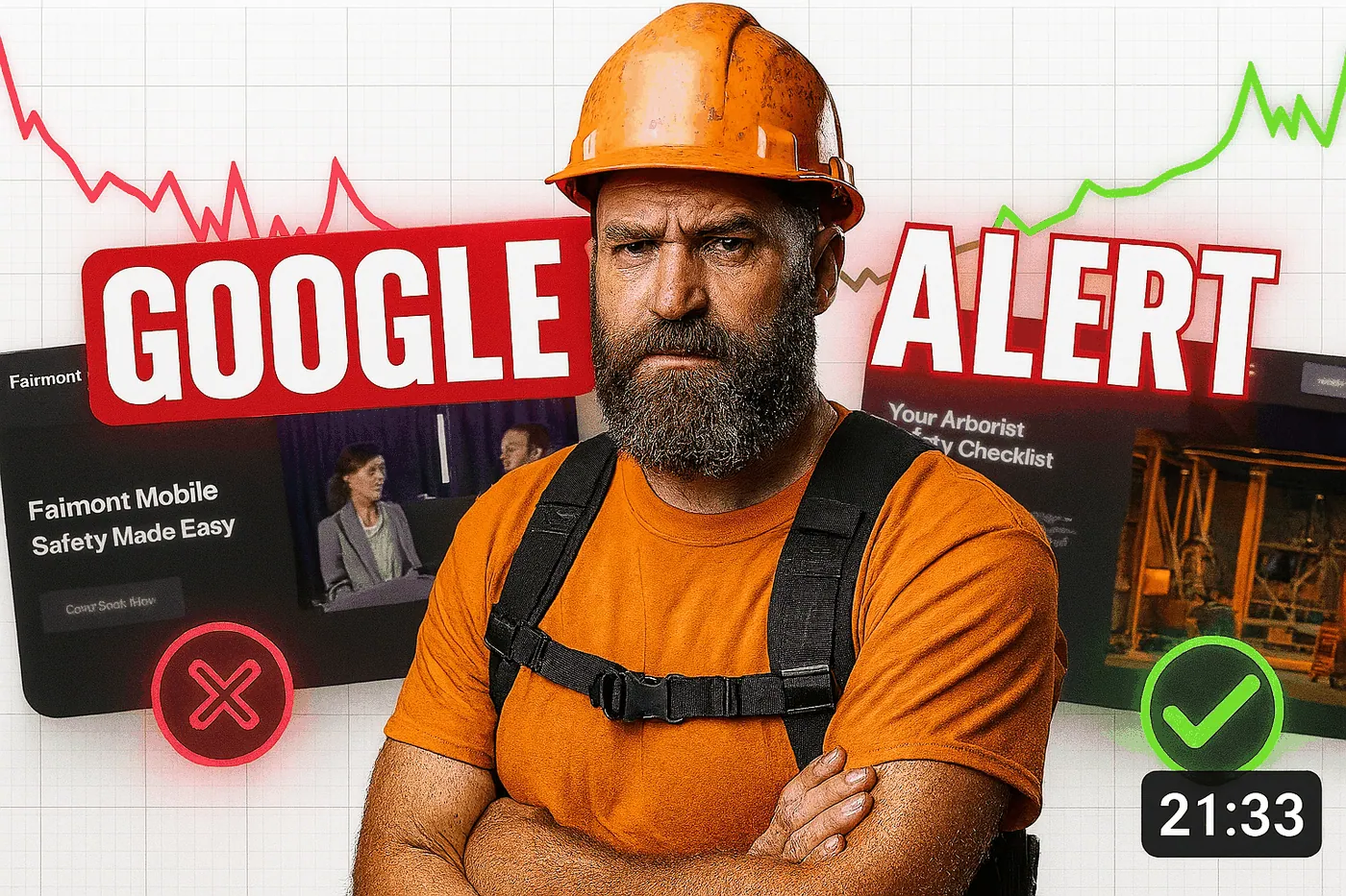Google June 2025 Update Tree Service Website Recovery Guide-Rugged arborist with serious expression under “Google Update Alert” banner, representing impact of June 2025 Google SEO changes.