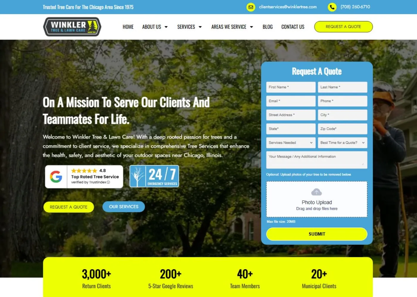 Showcasing top tree service website designs that effectively attract and convert potential customers.