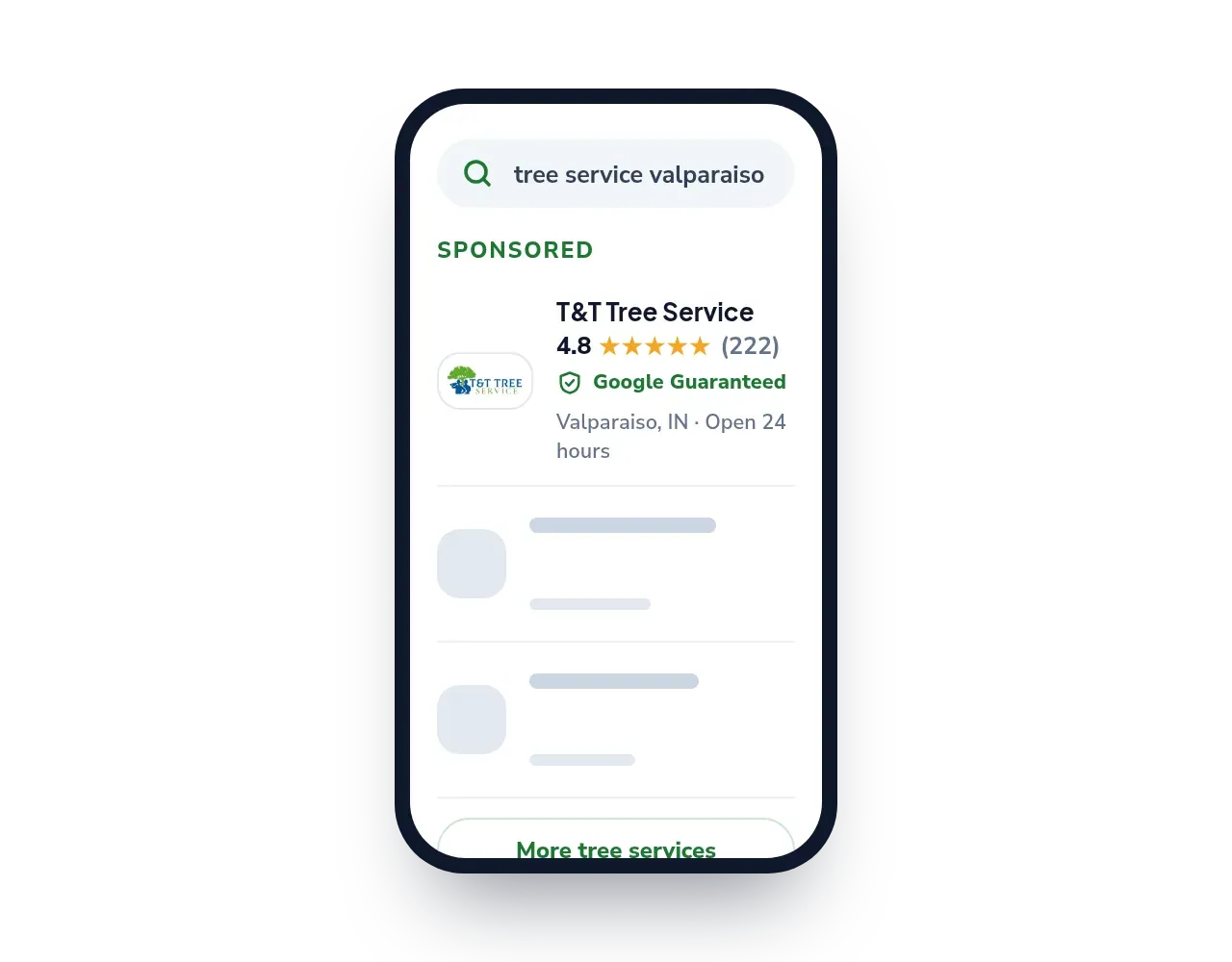 Your LSA listing: Google Guaranteed, with one-tap calling
