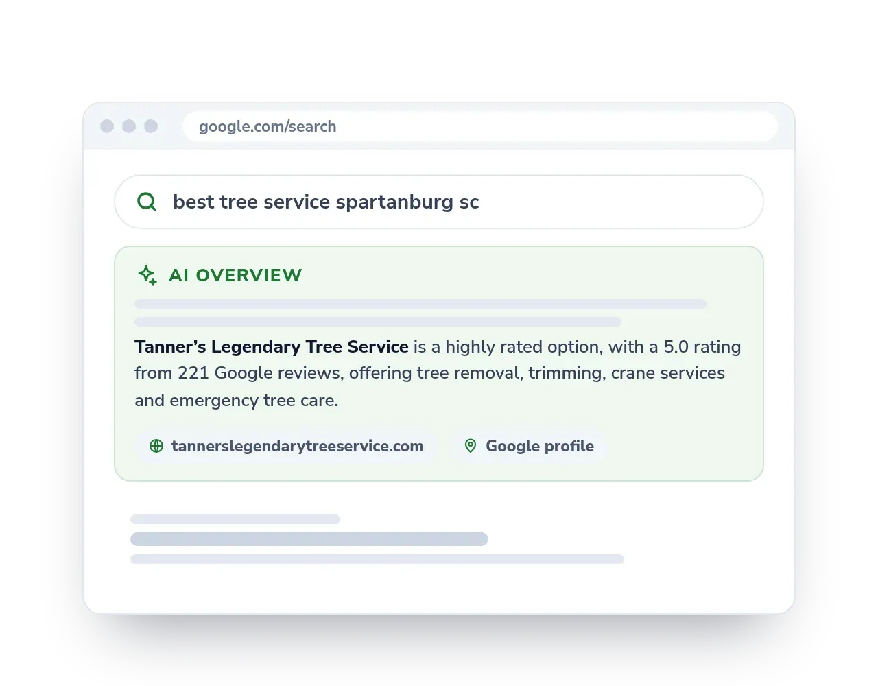 AI results in Google: The AI overview above the search results
