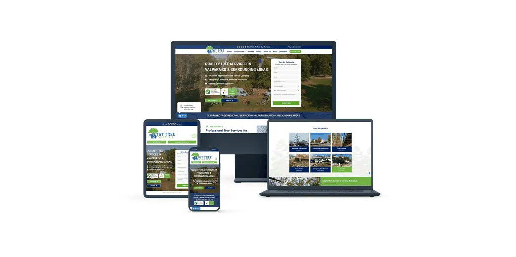 A well-designed tree service website that effectively converts visitors into customer calls.